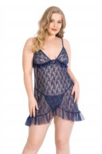 Deluxerie Conjunto de Babydoll Mais Tamanho Pansie