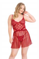 Deluxerie Conjunto de Babydoll Mais Tamanho Perla